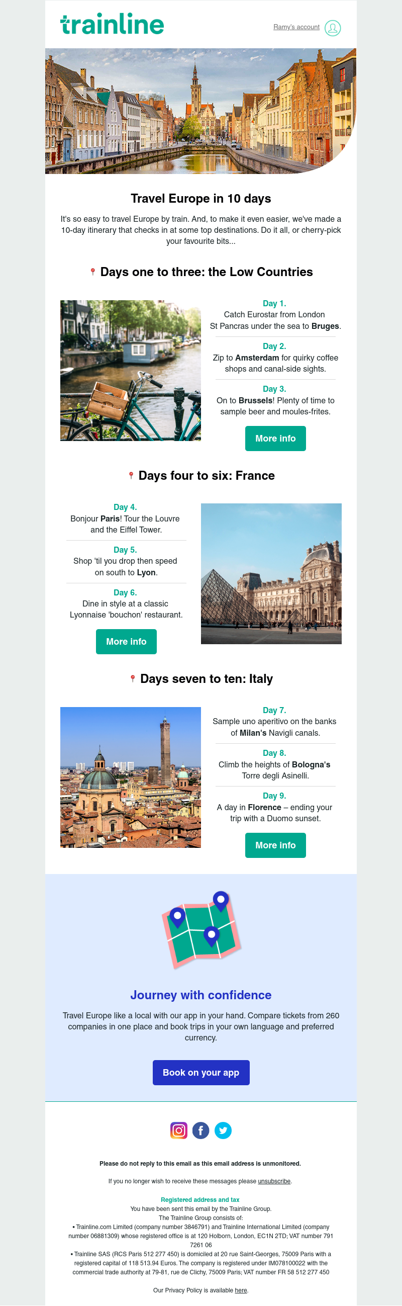 Trainline - Your 10-day European travel itinerary