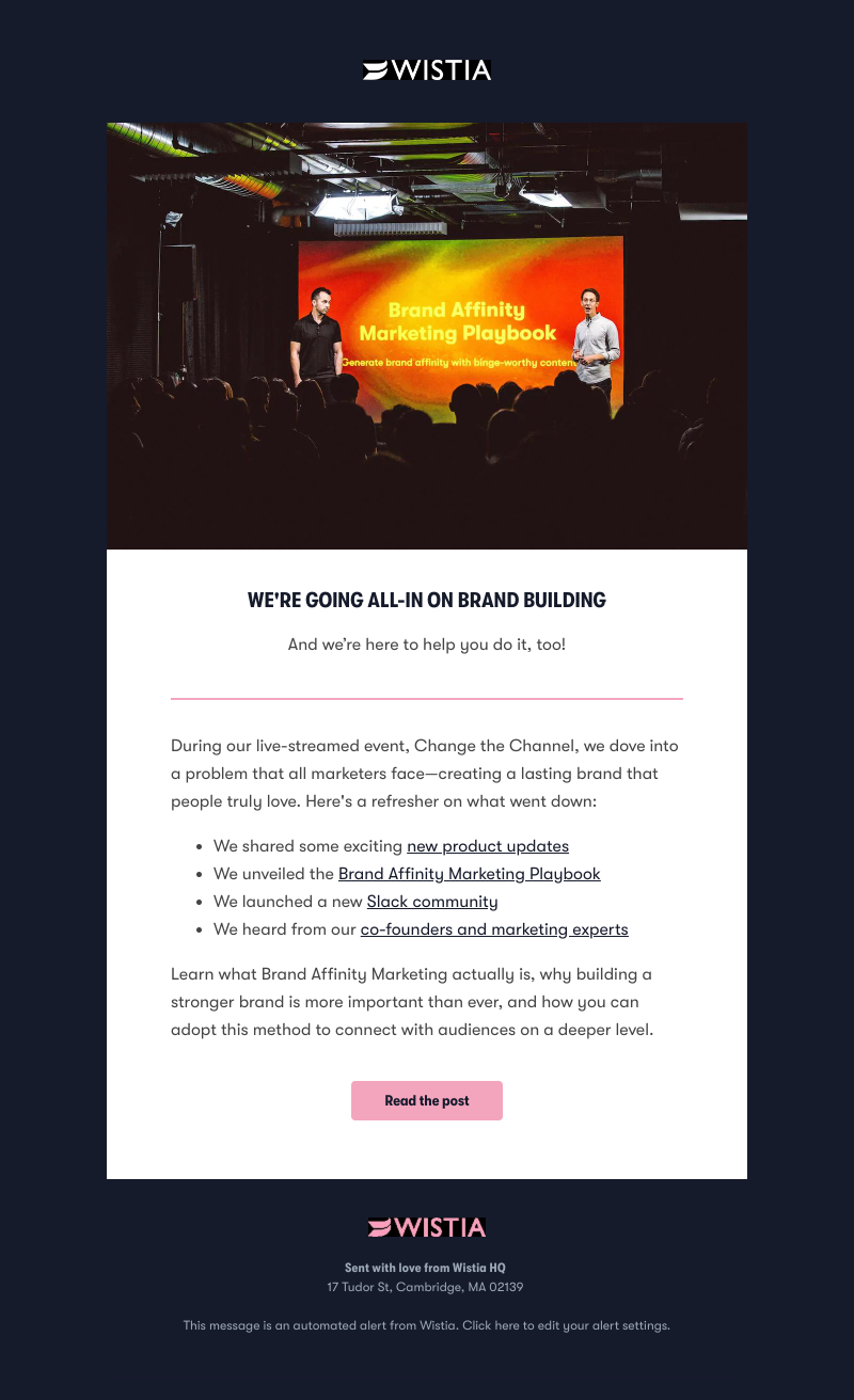 Wistia - Marketers, meet Brand Affinity Marketing 👋