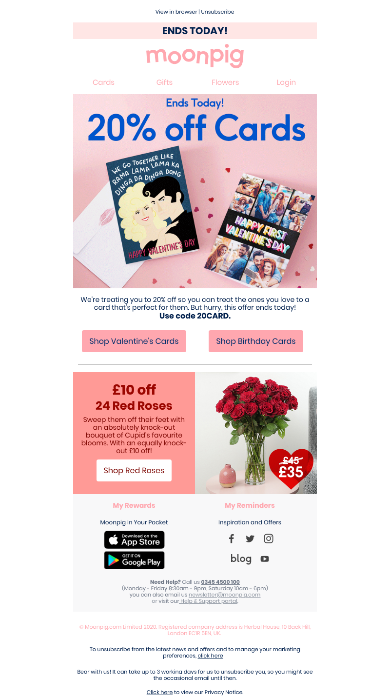 Moonpig - It's expiring today!