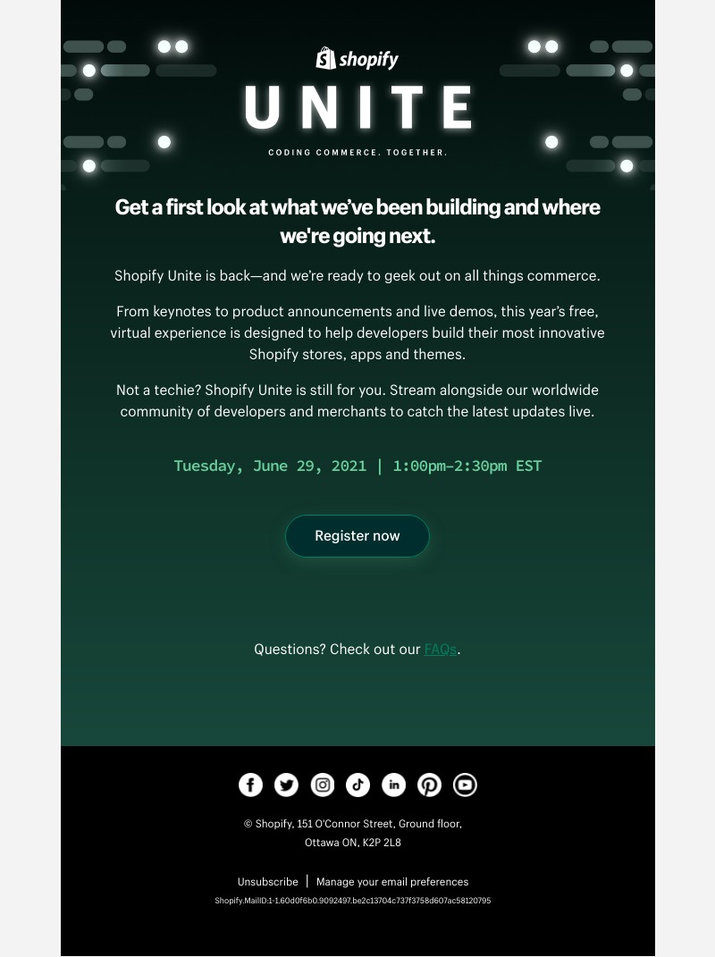 Shopify - Shopify UNITE 2021 on June 29 - Register Now