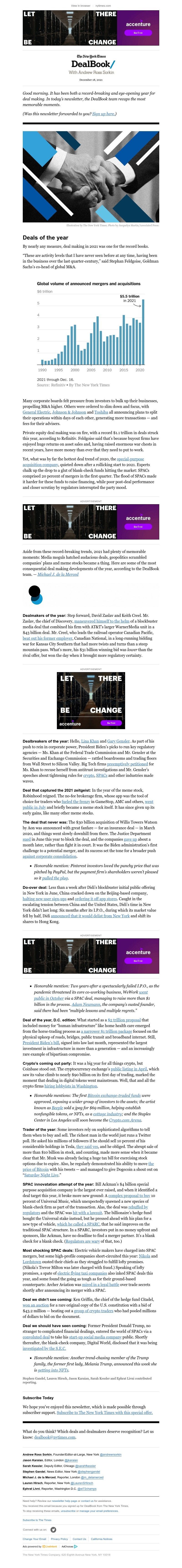 The New York Times - DealBook: The Deals of the Year