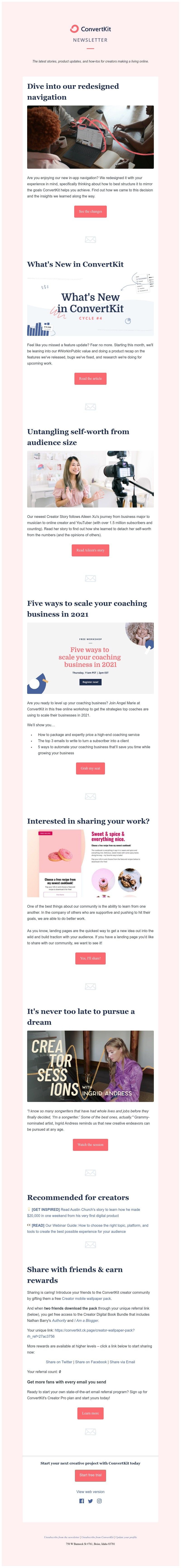 ConvertKit - Dive into our redesigned navigation