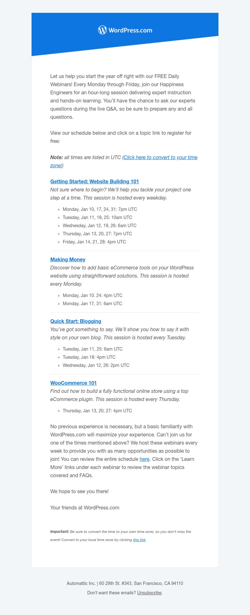 WordPress - New Year, New Website! Join Our Free WordPress.com Webinars