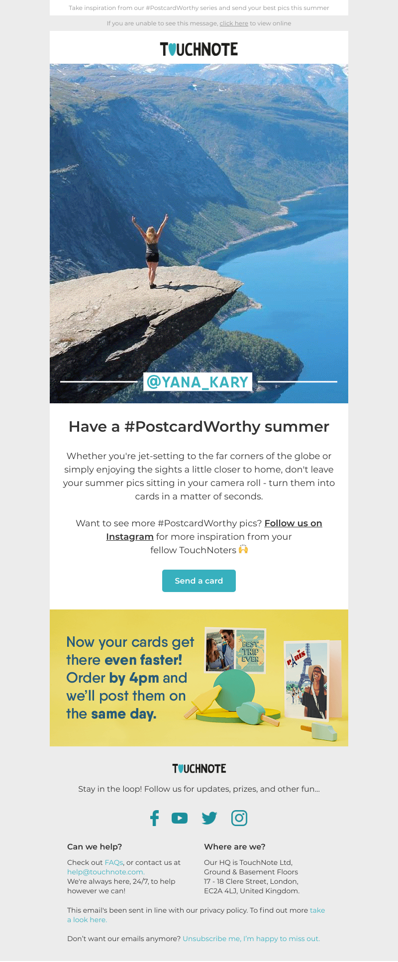 TouchNote - Cards at the drop of a sun hat 👒