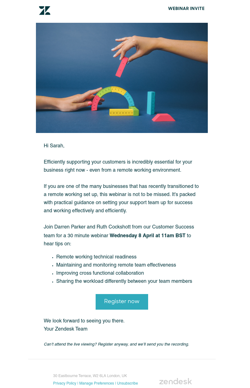 Zendesk - Top tips for transitioning to remote working
