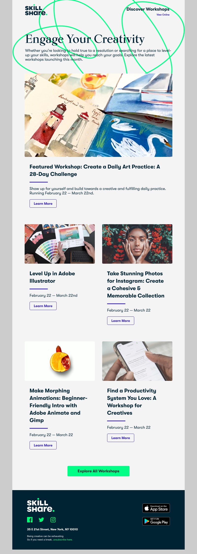 Skillshare - Launching Monday: 5 Workshops to Explore New Skills