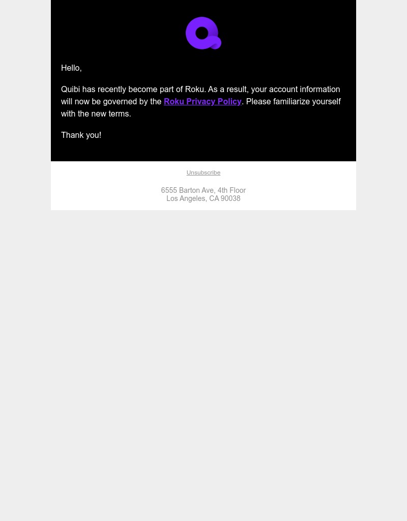 Quibi - Updates to our Privacy Policy