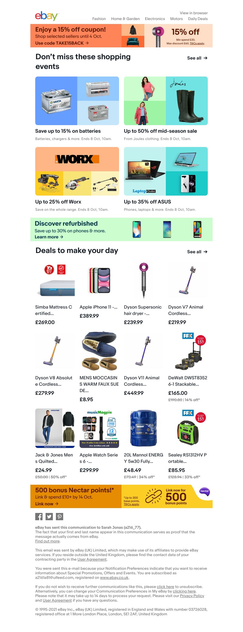 eBay - Enjoy this 15% off coupon 😍 🎟️