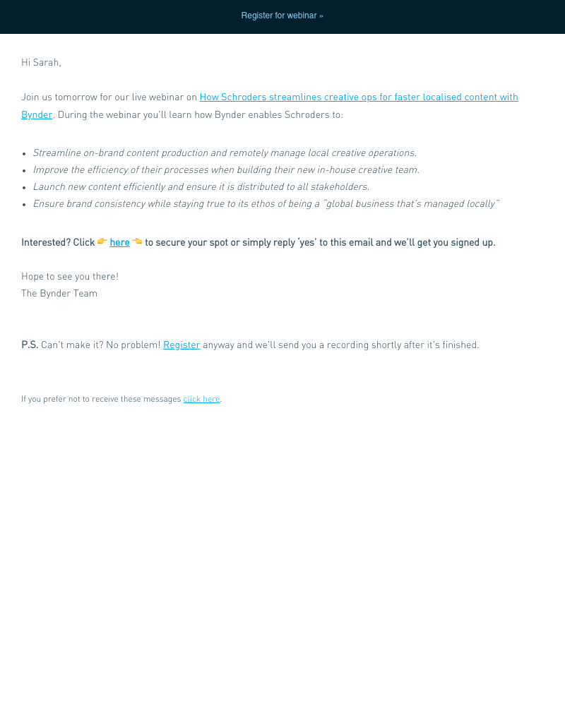 Bynder - [Webinar Reminder] How Schroders streamlines creative ops for faster localised content with Bynder 📹