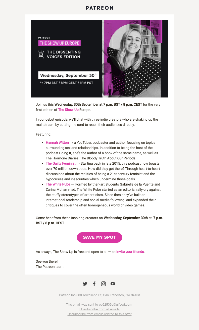 Patreon - You’re invited to The Dissenting Voices Edition of The Show Up Europe
