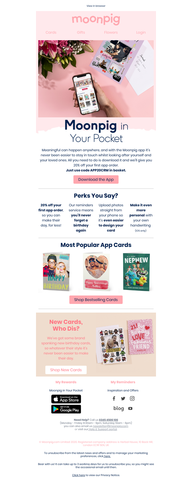 Moonpig - Fancy 20% off with the Moonpig app? 🕺