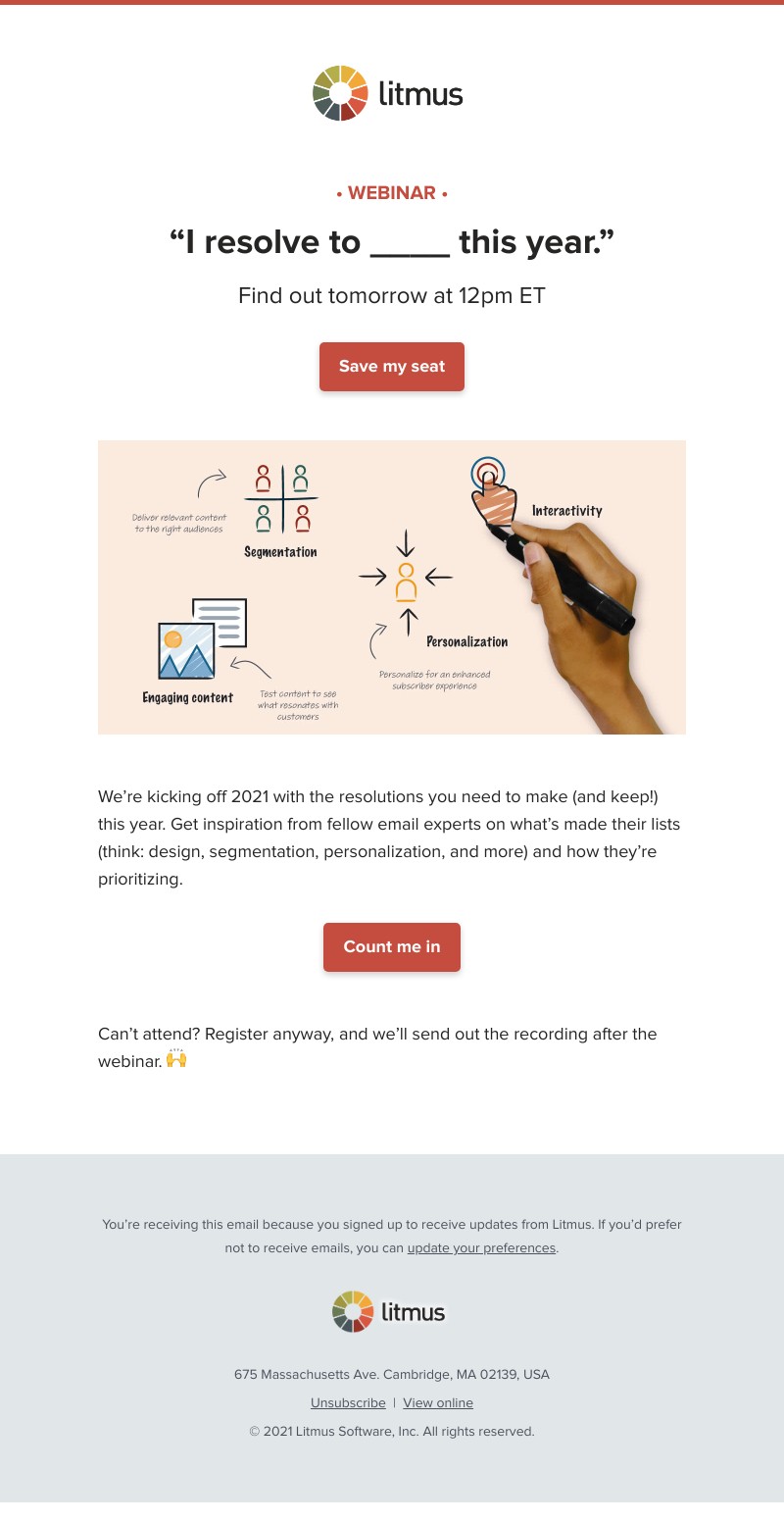 Litmus - Tomorrow: Email resolutions you can keep