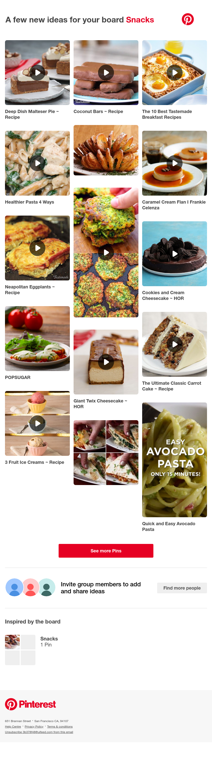 Pinterest - 15 more Pins for Snacks board