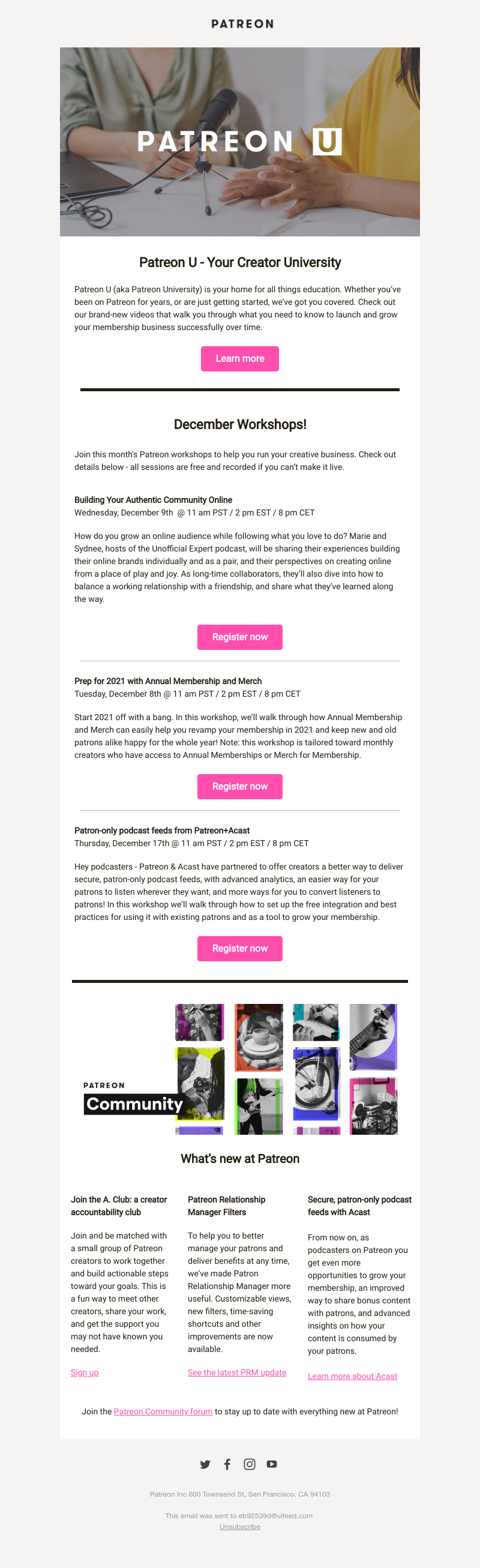Patreon - User Flows, plans this month? Join our new workshops & accountability club