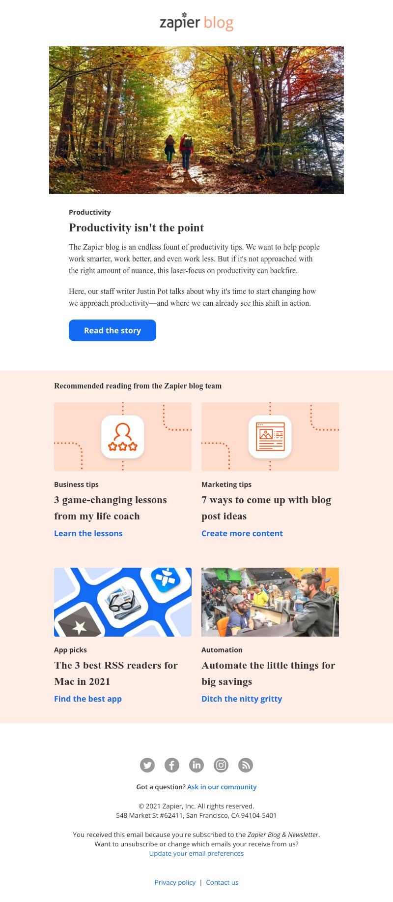 Zapier - Productivity isn't the point