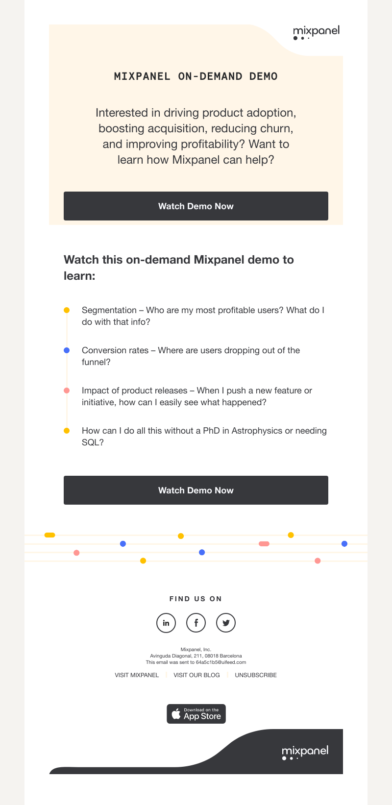 Mixpanel - Self-serve demo of self-serve product analytics