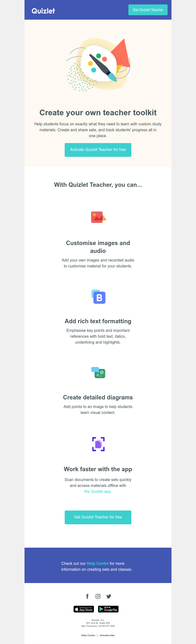 Quizlet - Create online learning materials for your class 🎨