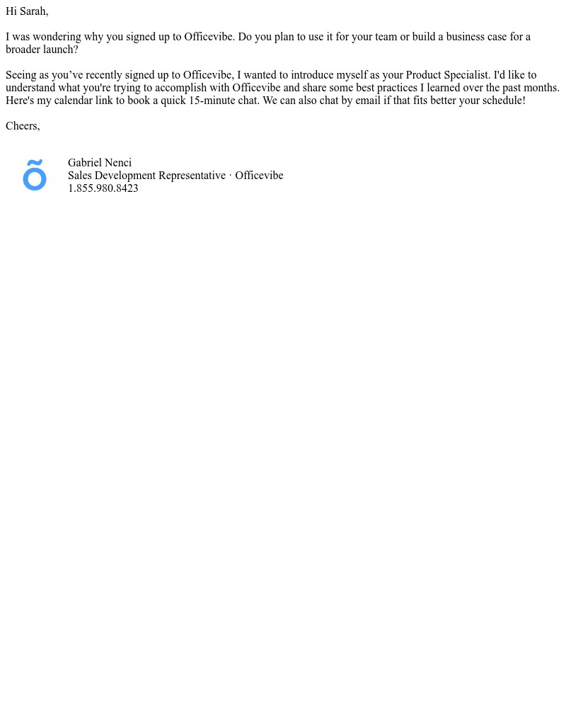 Officevibe - Why did you signup to Officevibe?