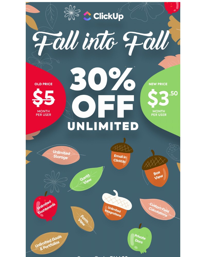 ClickUp - fall into savings 🍃