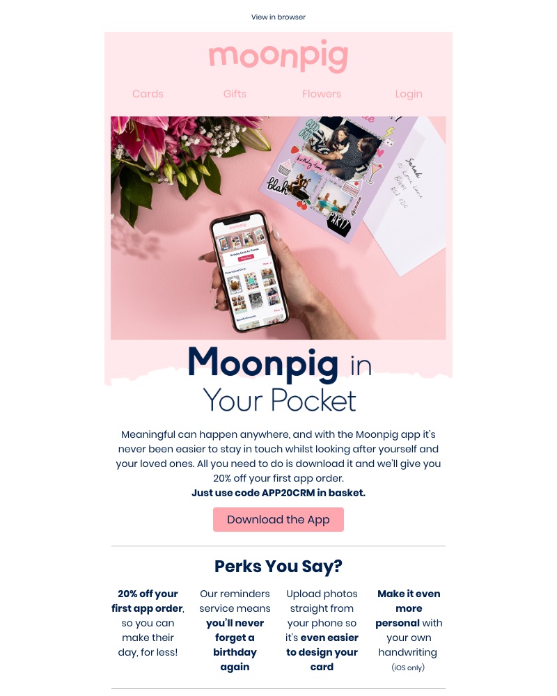 Moonpig - Fancy 20% off with the Moonpig app? 🕺