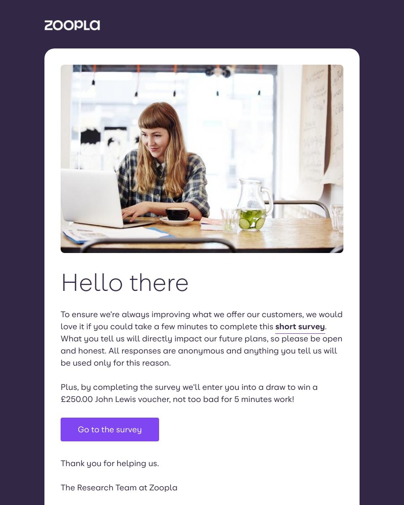 Zoopla - Fancy winning a £250 voucher? Take our survey now