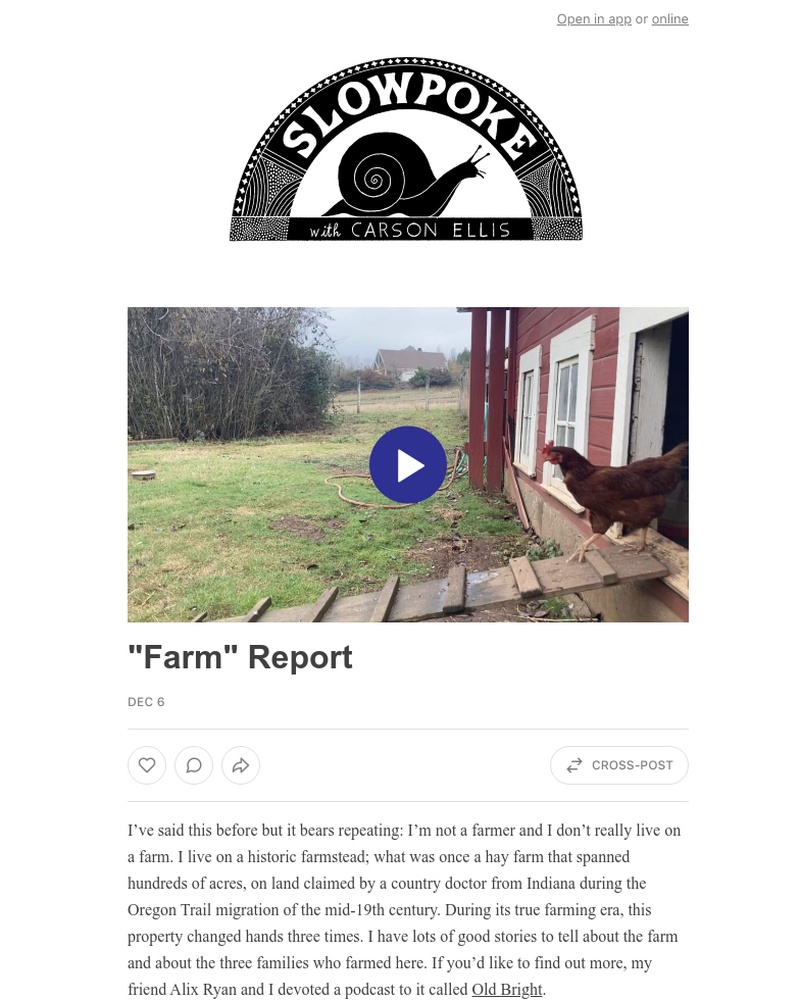 Substack - "Farm" Report