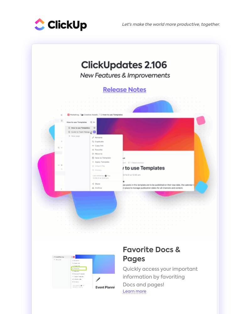 ClickUp - Favorite Docs and Pages, ClickUp Verified ➕ more!