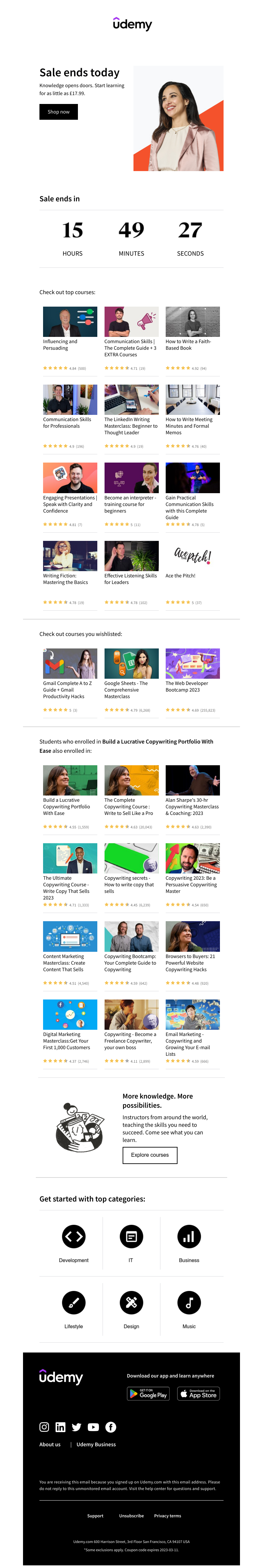 Udemy - Sale ends today!