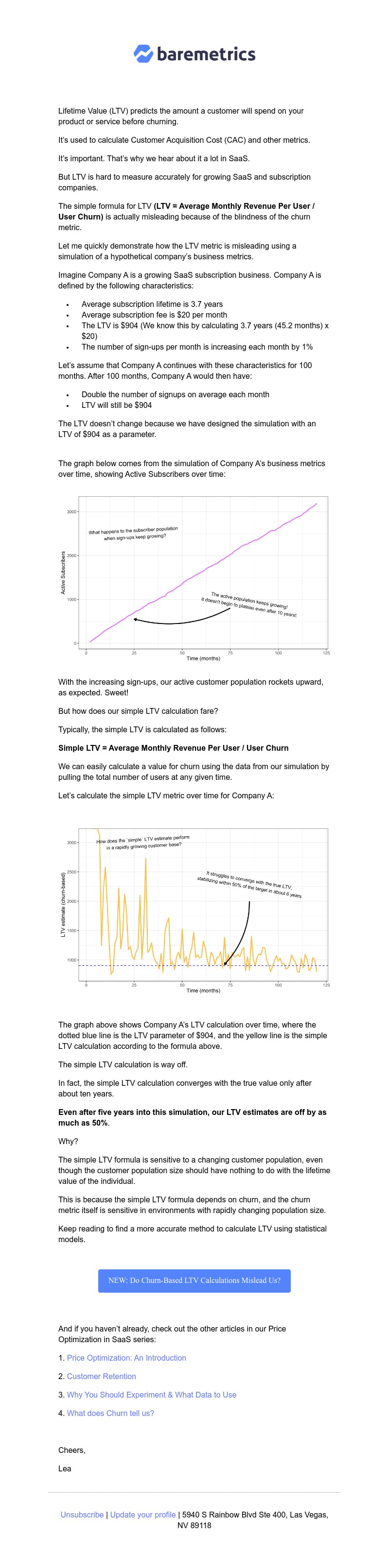 Baremetrics - Why the LTV metric can be misleading (and a new way of calculating it)