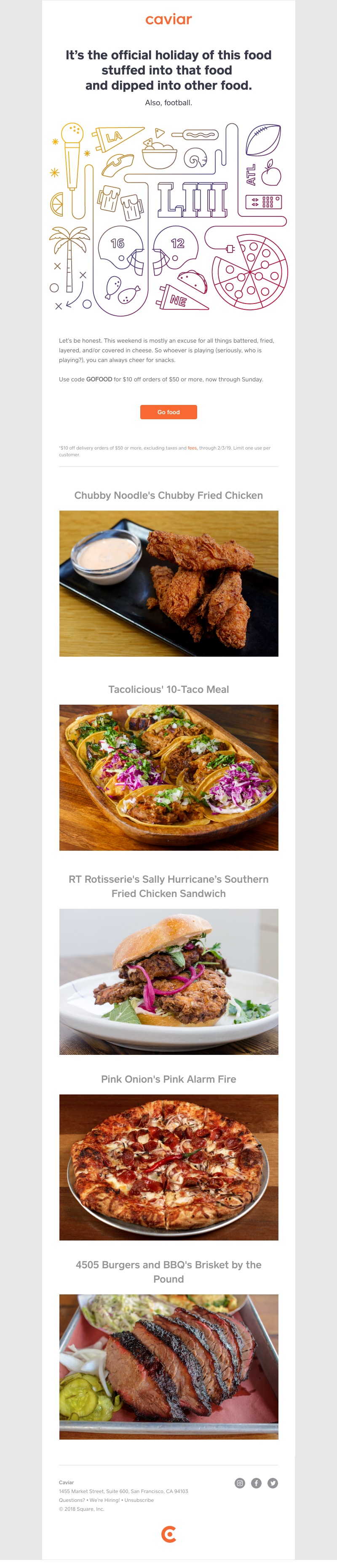  - Order for a crowd and get $10 off