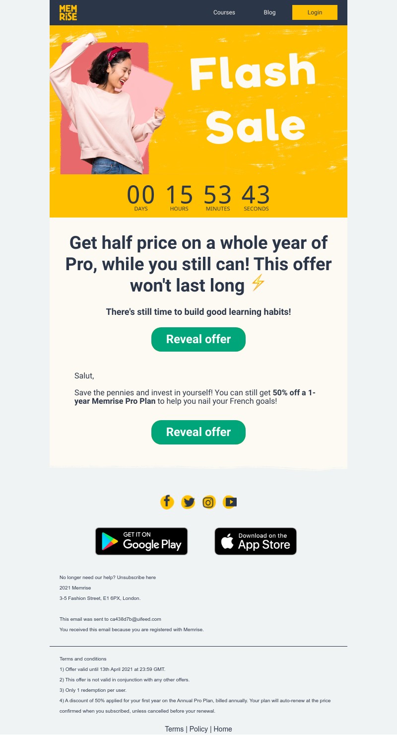 Memrise - Flash sale: ENDS TODAY! ⏱