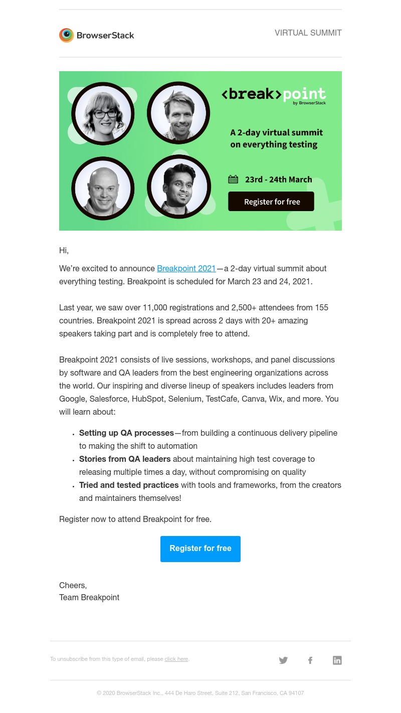  - Announcing Breakpoint 2021, a 2-day summit on everything testing