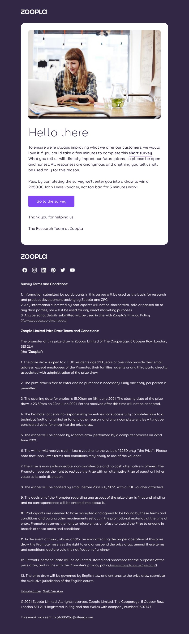 Zoopla - Fancy winning a £250 voucher? Take our survey now