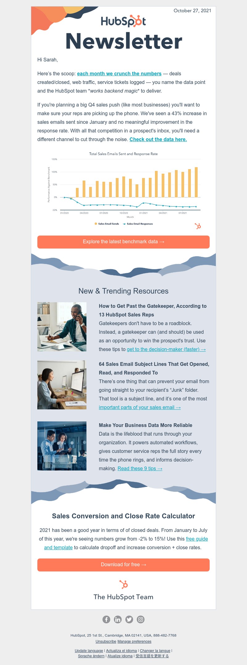 HubSpot CRM - [Newsletter] Updated deal performance (100k+ companies)