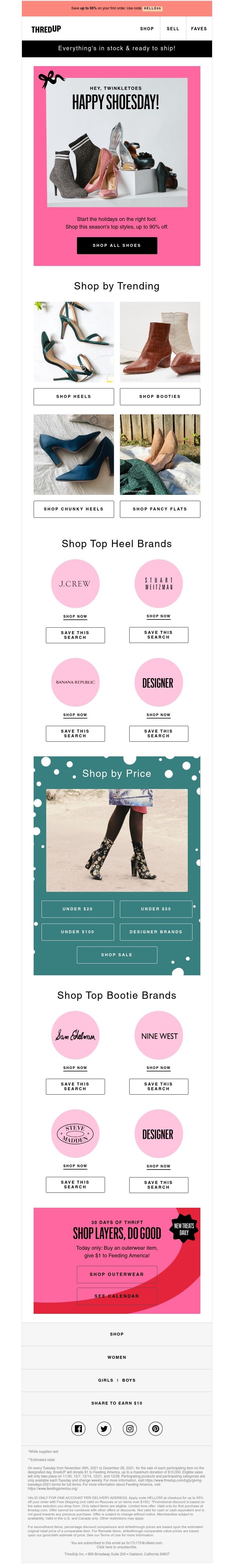 thredUP - Up to 90% off this season's TOP shoes!