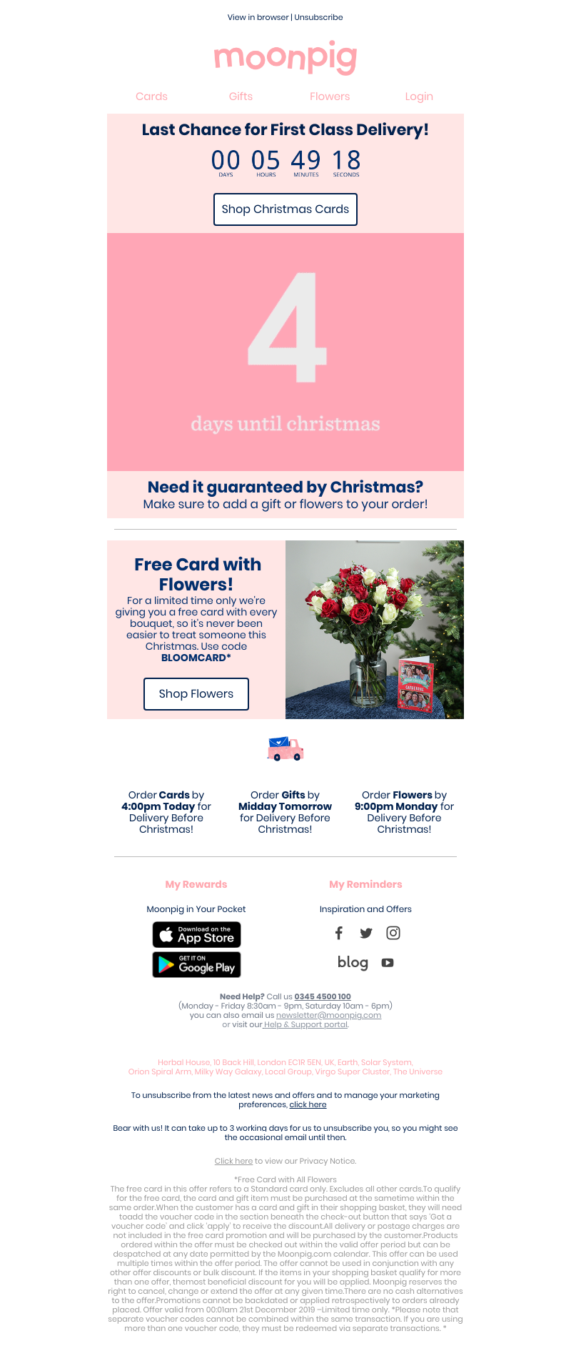 Moonpig - 🚨 Last chance for first class delivery! 🚨