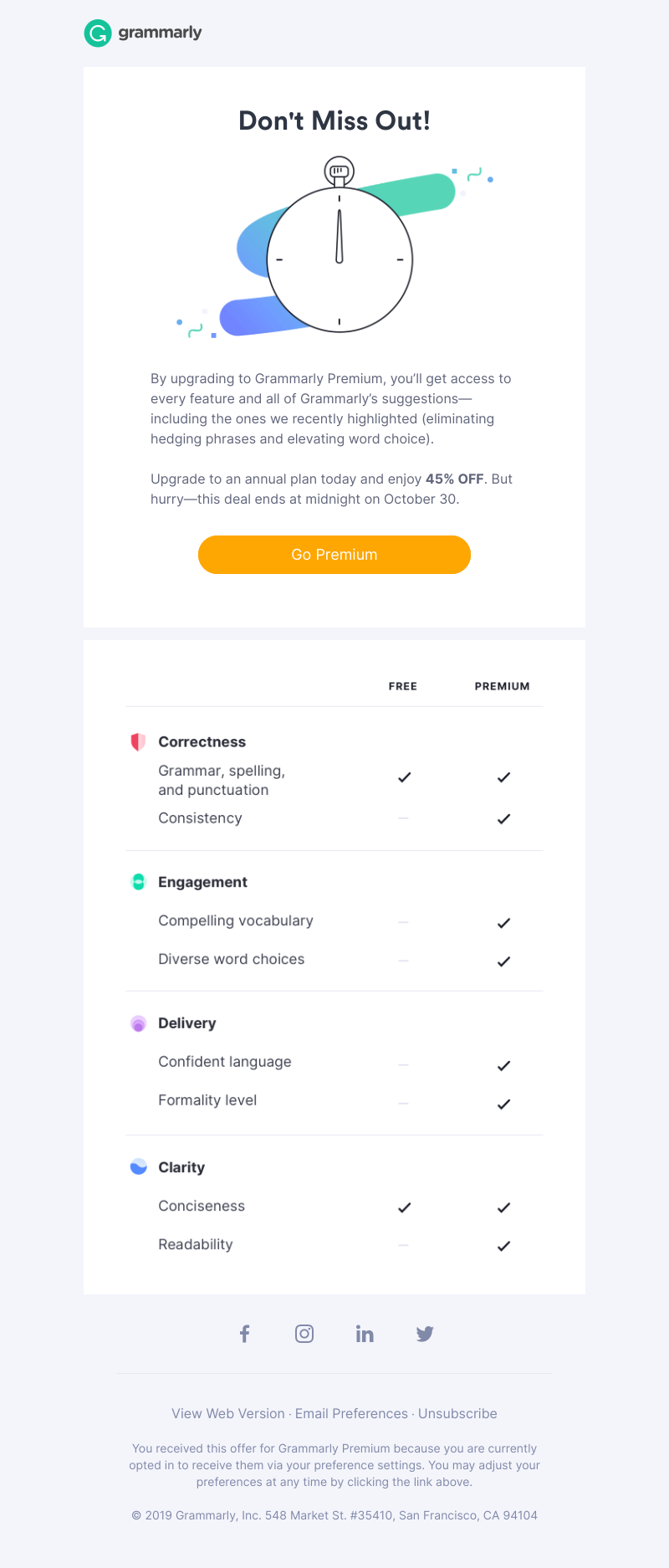 Grammarly - FINAL HOURS: Save 45% on an entire year of Premium!