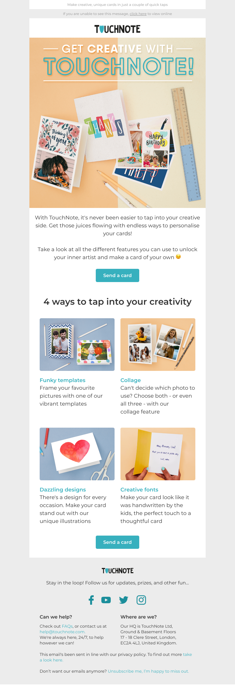 TouchNote - Want to get creative, Sarah? 💌