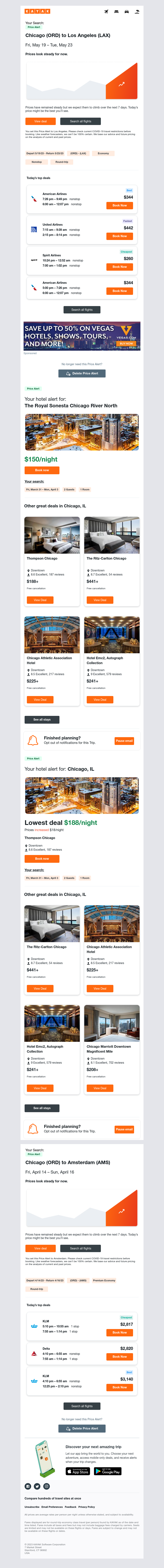 Kayak - Price Alert: Airfare holding steady for your Chicago to Los Angeles flight