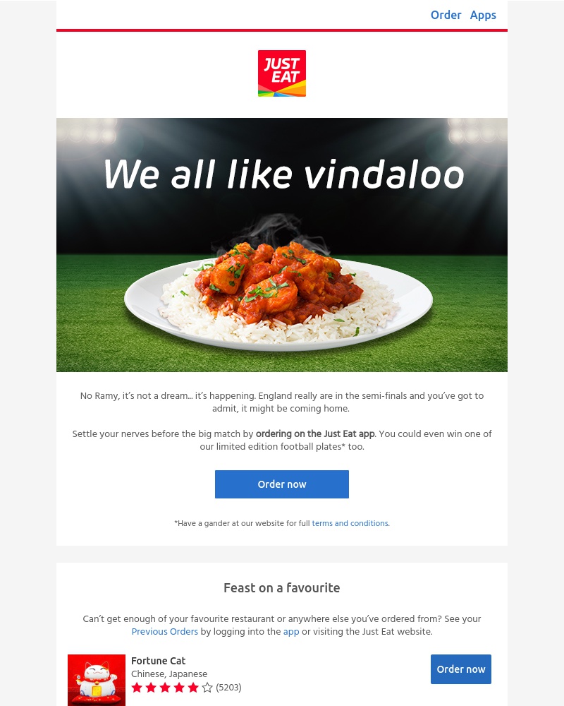 Just Eat - Feeling lucky Ramy? Order in