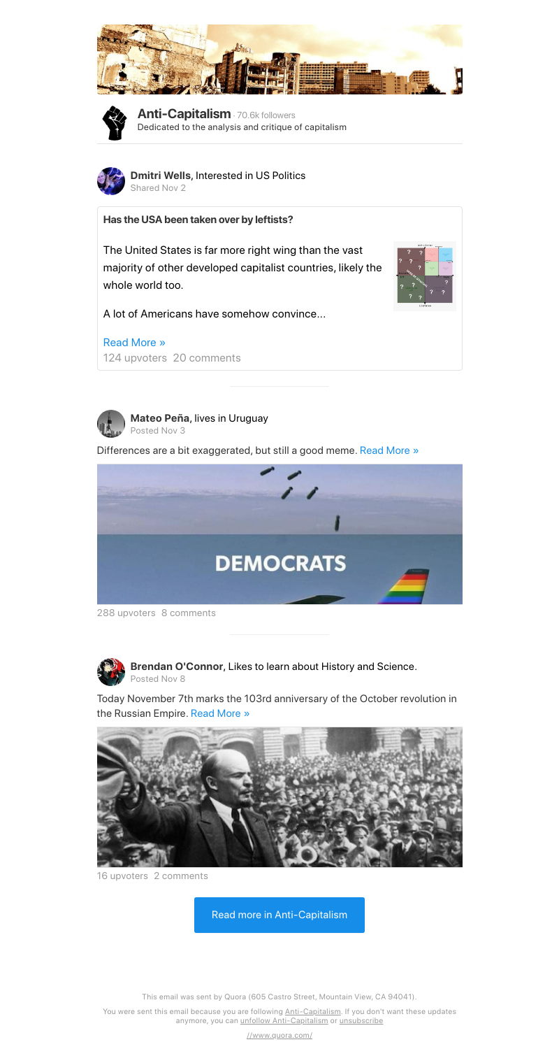 Quora - Has the USA been taken over by leftists?
