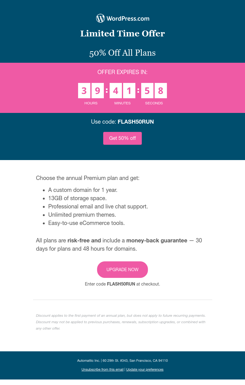 WordPress - Save 50% on any WordPress.com plan