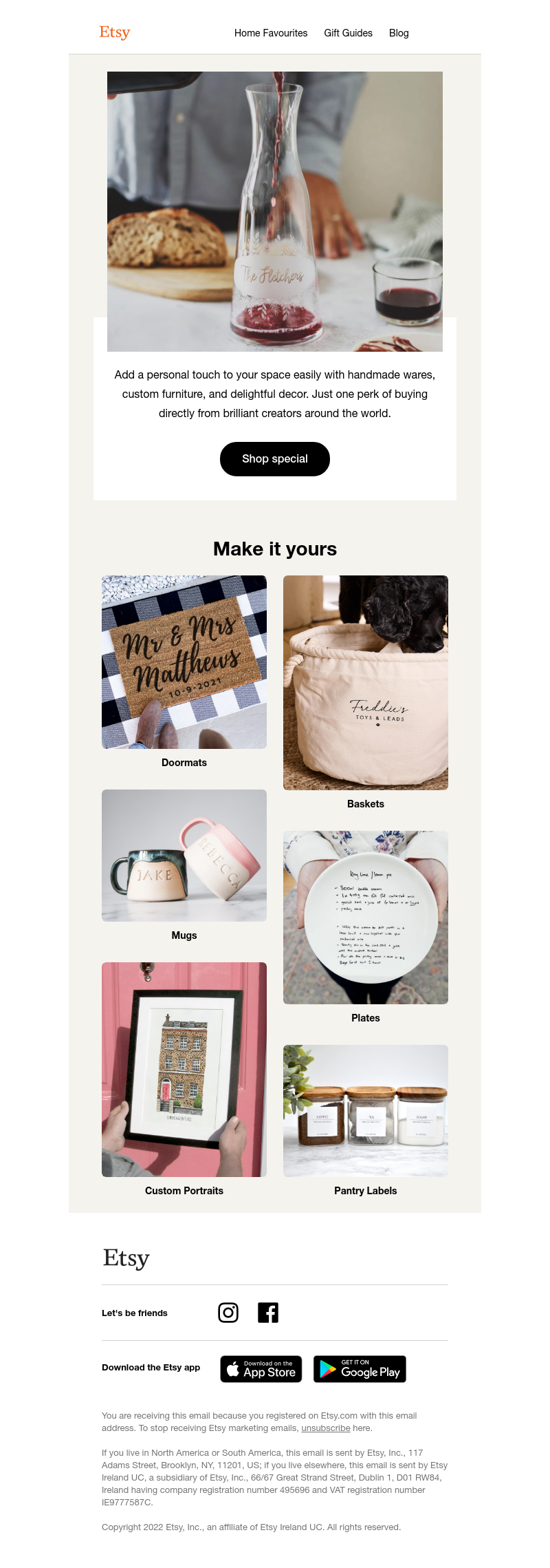 Etsy - Personalise your space