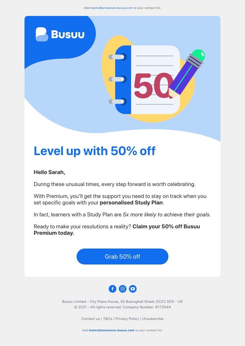Busuu - 50% off is back 🤩 Premium makes learning easier and more fun 