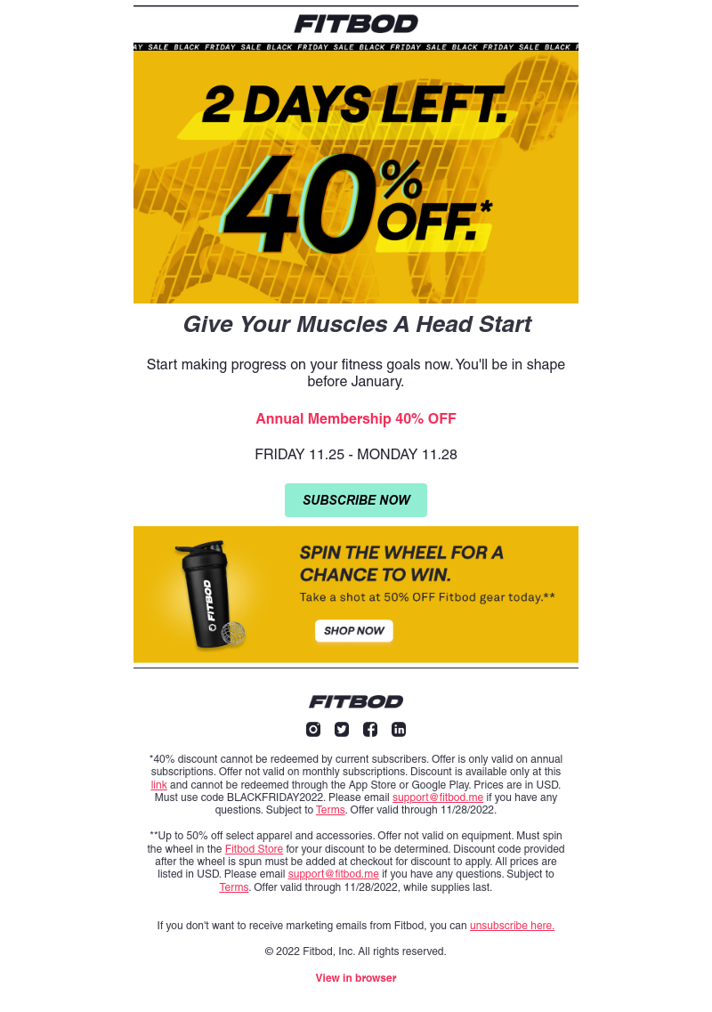 Fitbod - SAVE 40% NOW: Be fit all year.