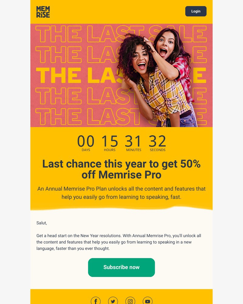 Memrise - Final hours of the last sale of the year! 😱