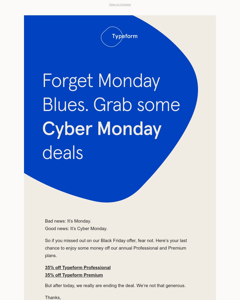 Typeform - Finally, a reason to like Mondays