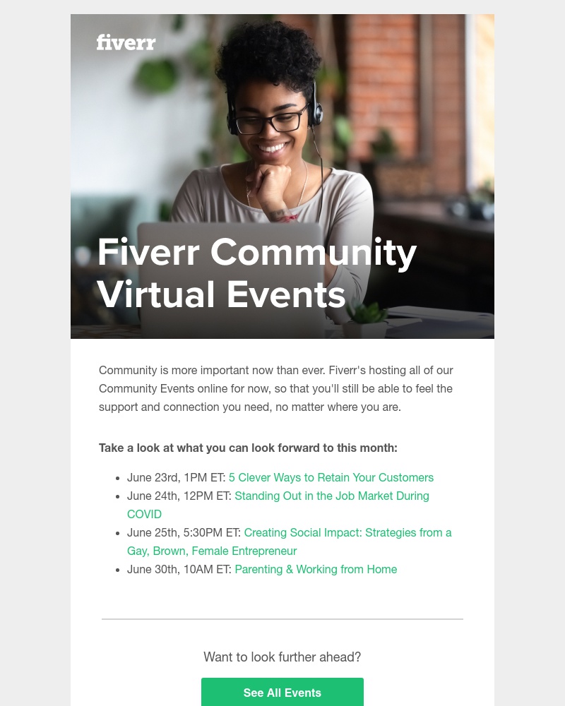 Fiverr - Fiverr Virtual Events: You’re Invited