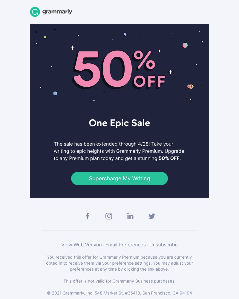 Grammarly - ⚡FLASH SALE EXTENDED: 50% OFF Premium!