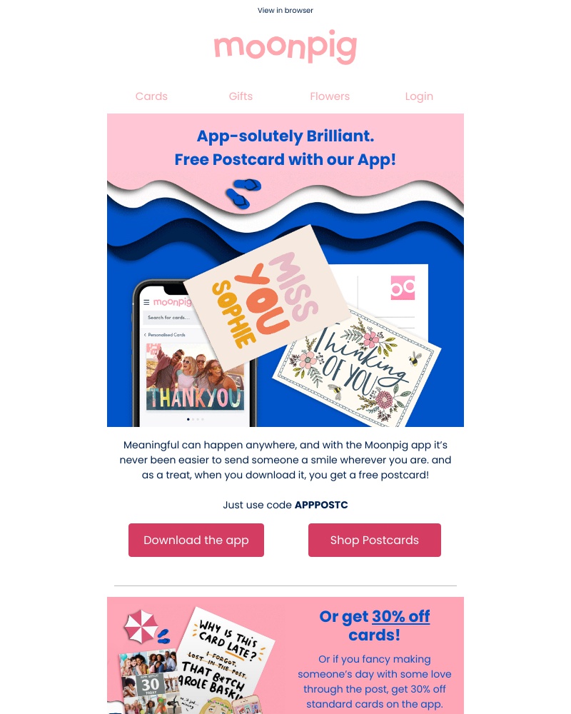Moonpig - Flash Sale: here’s something you’ll want to thank us for! 📱✨